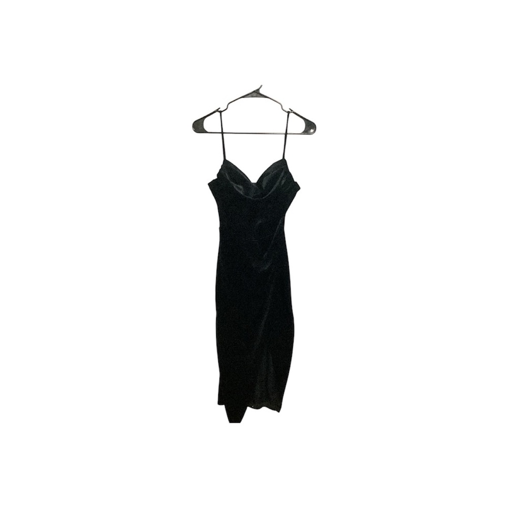 Black Velvet Slip Midi Dress